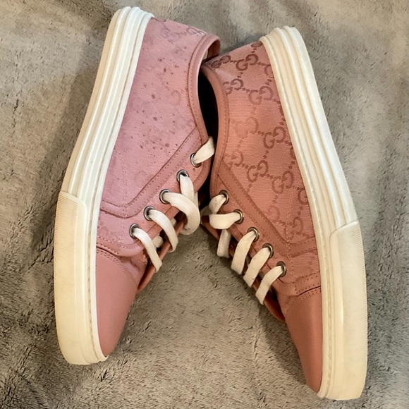 Gucci canvas & Leather low top sneaker soft pink/rose - Picture 3 of 8